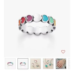 James Avery colorful heart ring size 6